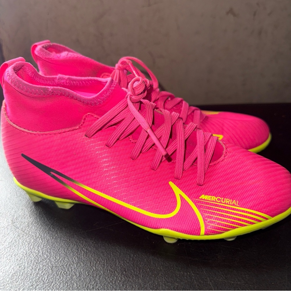 Nike Women's Mercurial Pink and Yellow Soccer Cleats